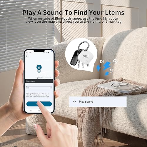 Miniatura 8 de Etiqueta de seguimiento Air Tracker para Android, paquete de 4 etiquetas de seguimiento de equipaje, funciona con la aplicación Google Find Hub
