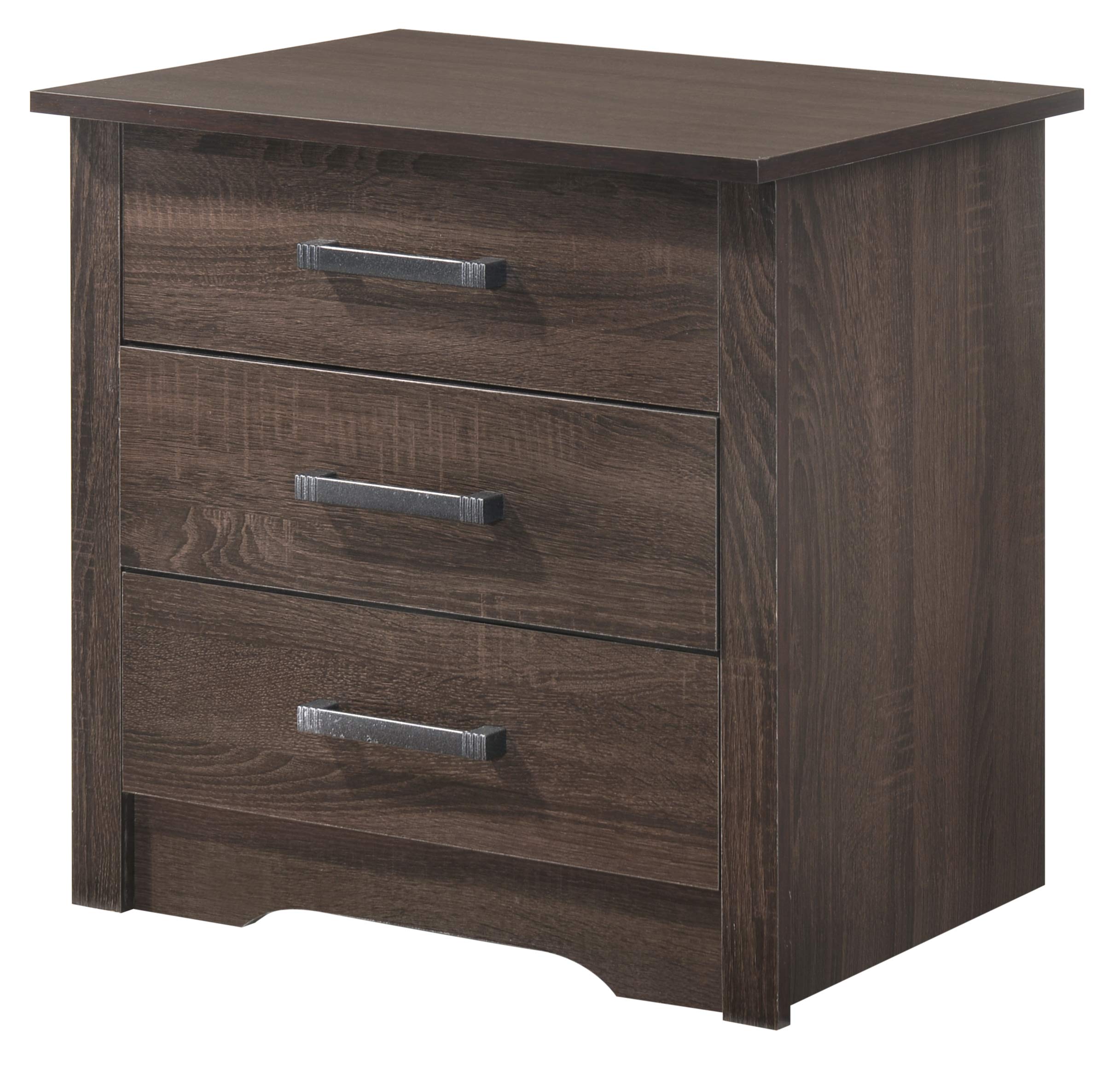 Glory Furniture Hudson 3 Drawer RTA Nightstand in Wenge