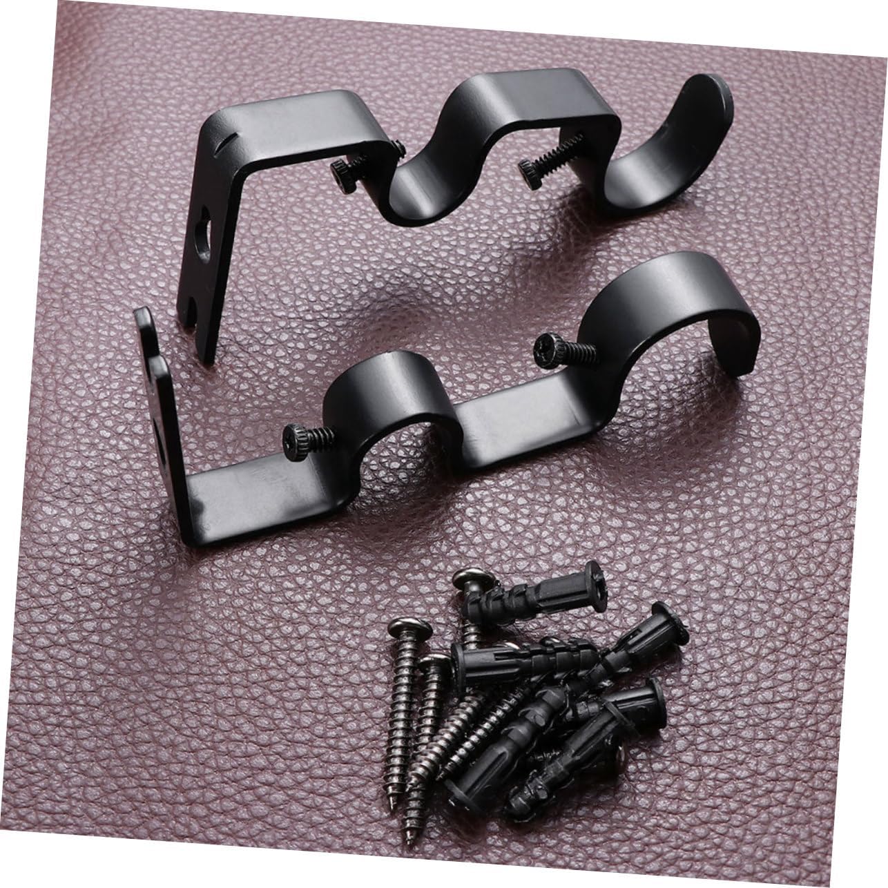 4pcs Adjustable Rod Holders Iron Curtain Rod Brackets Easy Install Backdrop Curtain Stand Wall Mount for Windows