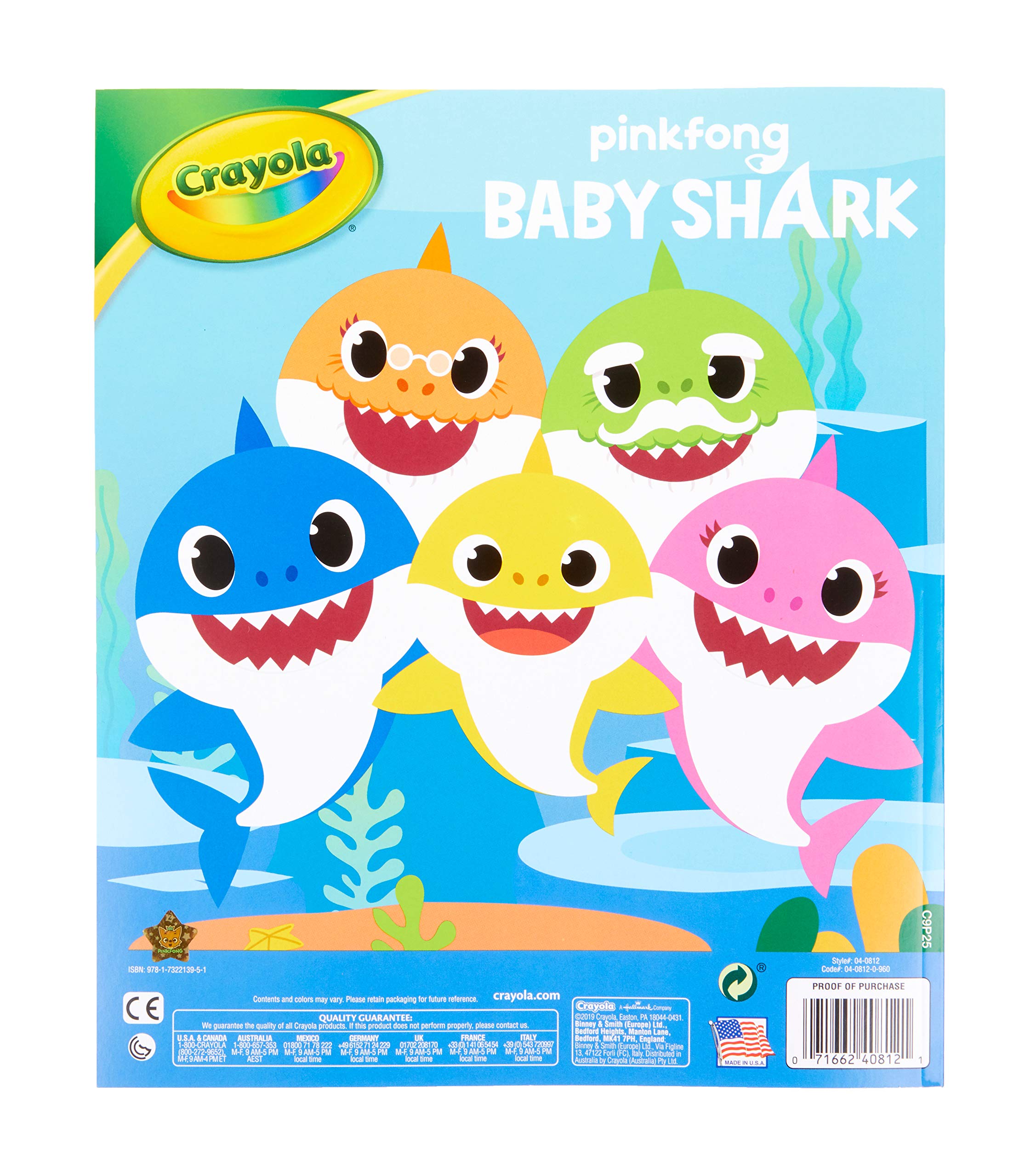 Buy Crayola Baby Shark Coloring Book, Baby Shark Coloring Pages, 40 ...