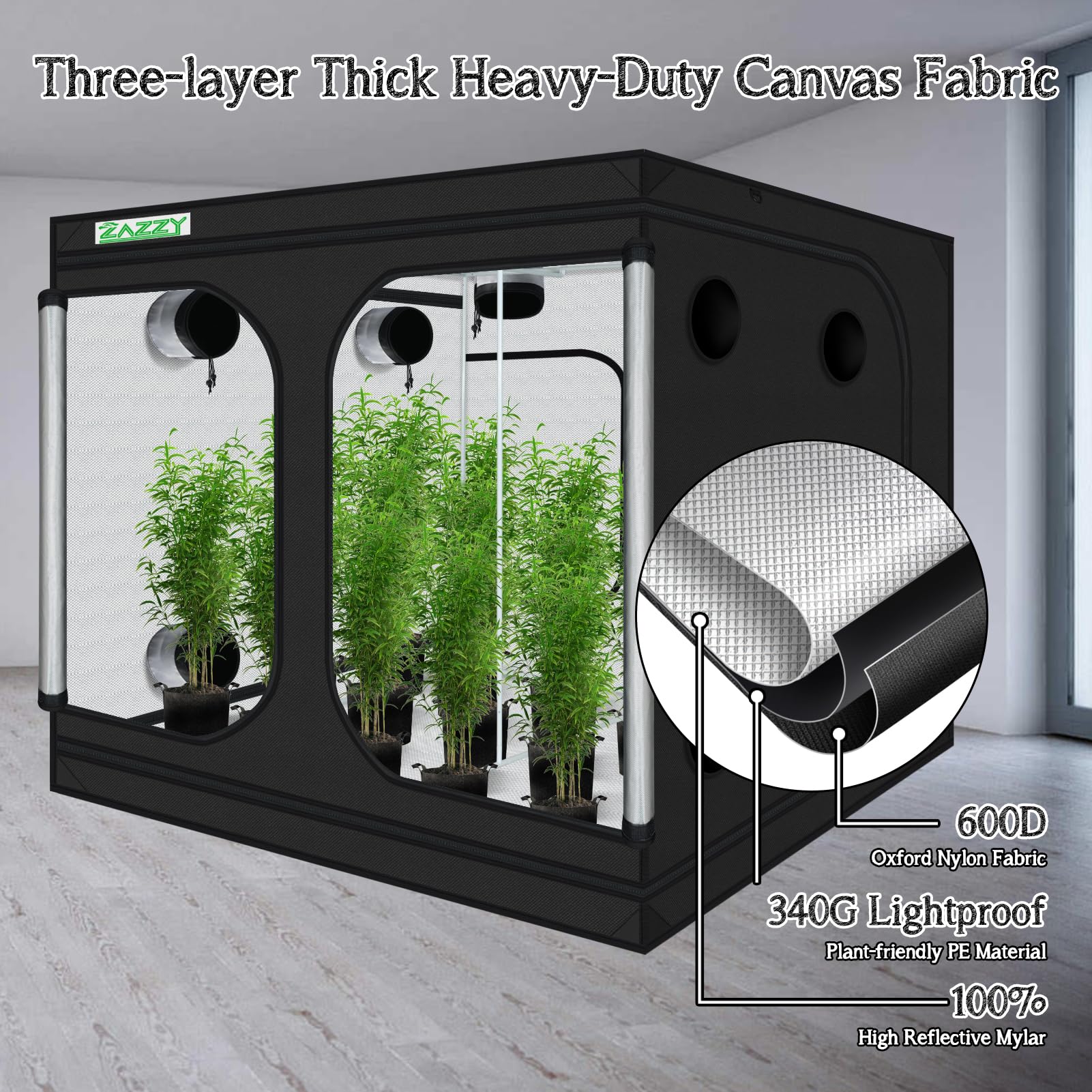 Amazon.com: zazzy 8x8 Large Grow Tent 96