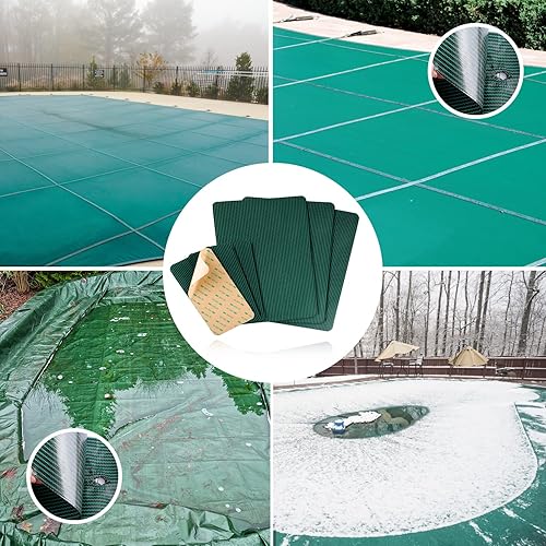 Miniatura 7 de Parches de protección para piscina de 12 x 8 pulgadas / 4 x 8 pulgadas, de malla verde, autoadhesivos, kit de reparación para cubiertas de seguridad