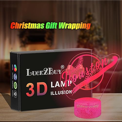 Miniatura 6 de Regalos de béisbol para niños, aplicación de teléfono, control remoto, luz nocturna, Atlanta City, decoración de habitación de niños, lámpara de