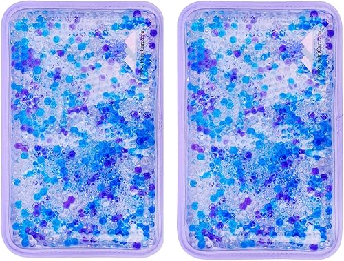 FOMI Care - Paquete de 2 paquetes de hielo con cuentas de gel caliente y frío  Perfumado de lavanda  Envoltura fría reutilizable, compresa fría y