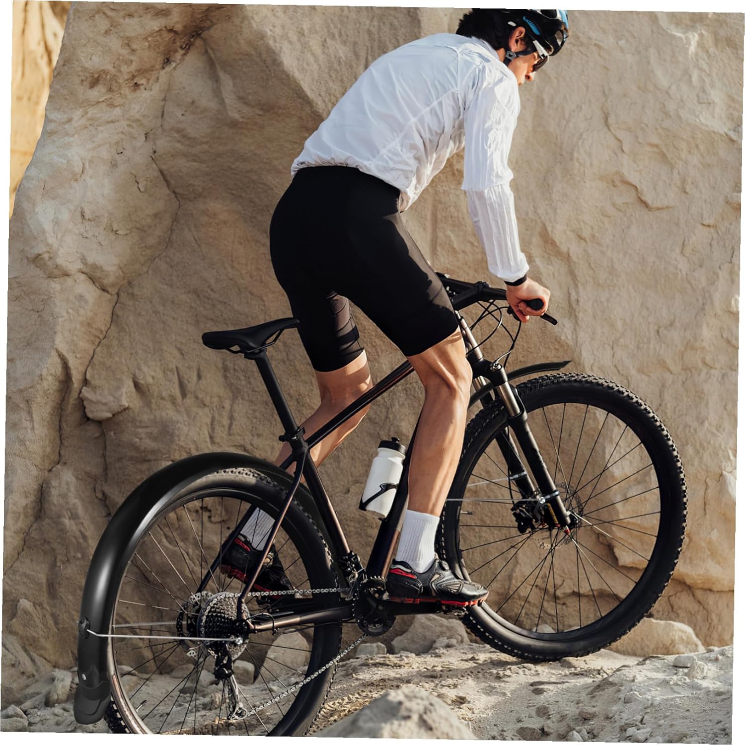 Extended Mountain Bike Mudguards with Full Coverage Front Rear Wheel Guards for Road and Touring Bikes Splash Protection Cycling Accessories Random Color