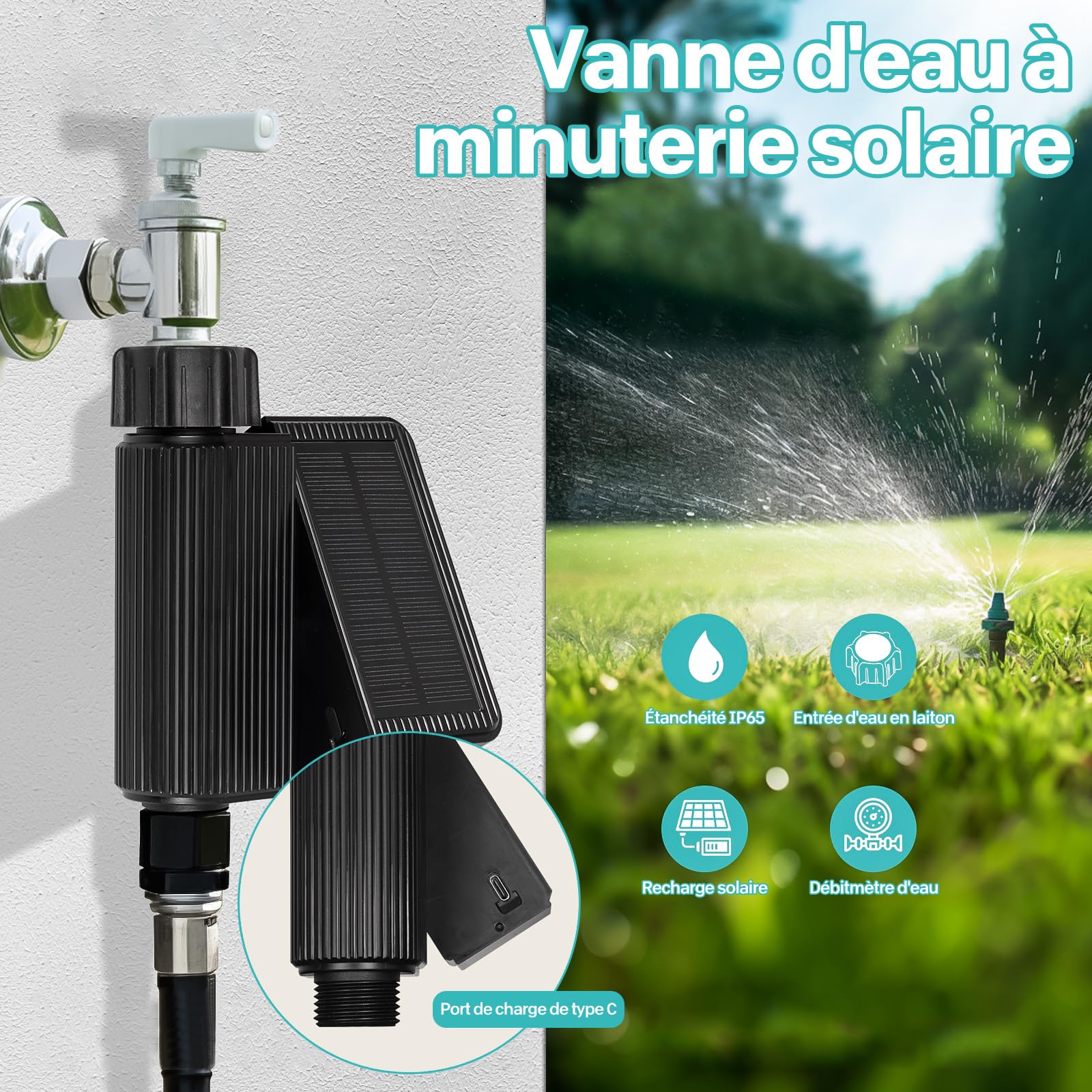 Programmatore di irrigazione automatica, timer di irrigazione automatica per giardino, Ip55 impermeabile, sistema di irrigazione automatico per esterno giardino prato