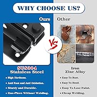 Vista 5 de Alise Pestillo abatible, pestillos de puerta deslizante, cerrojo de seguridad para gabinete de granero, jaula de mascotas, valla de madera, baño