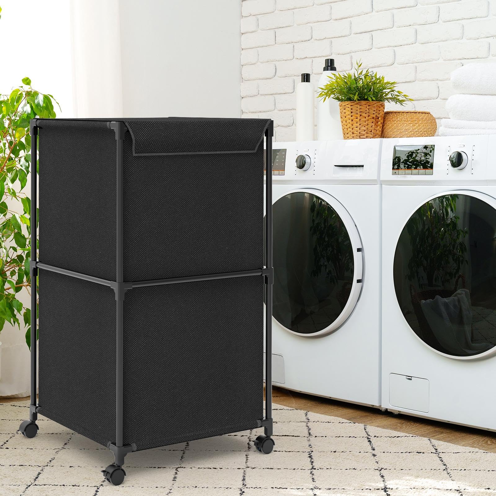 Amazon.com: Ebeneze Laundry Hamper with Wheels and Lid, 32Gal Large ...