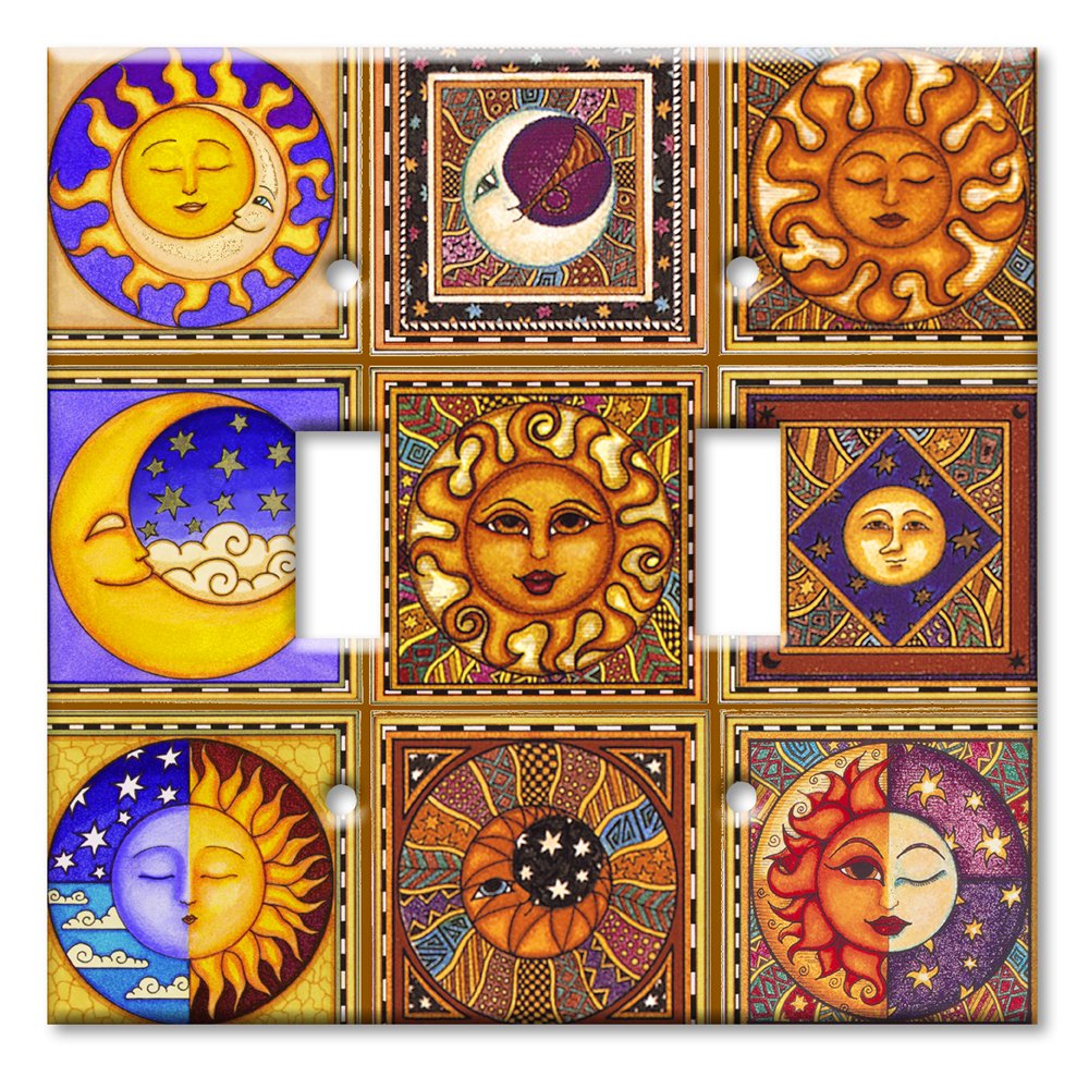 Art Plates/ Double Gang Toggle Switch Plate / Celestials