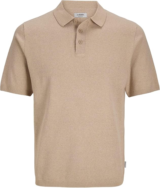JJ REBEL Jrebcallum Knit Polo Ss męska koszulka polo