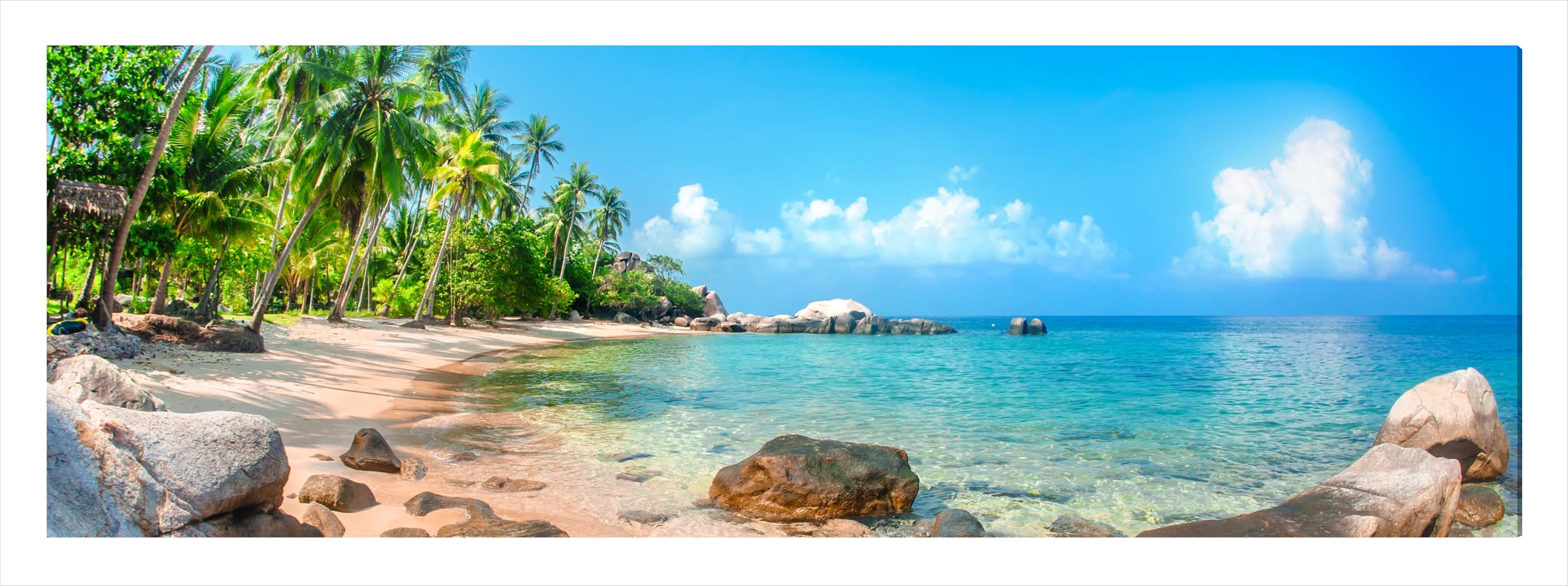 Tableau méthacrylate plage tropicale moderne pour décoration murale