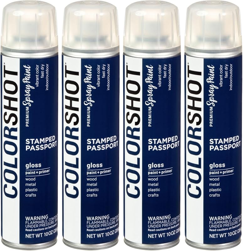 Tinta em Spray COLORSHOT Stamped Passport (Navy Blue), acabamento brilhante, 4 latas de 300 mL