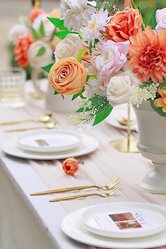 Miniatura 8 de MISSPIN Flores artificiales, flores falsas de Navidad, juego de caja de vegetación para boda, bricolaje, ramos de novia, centros de mesa, arreglos,