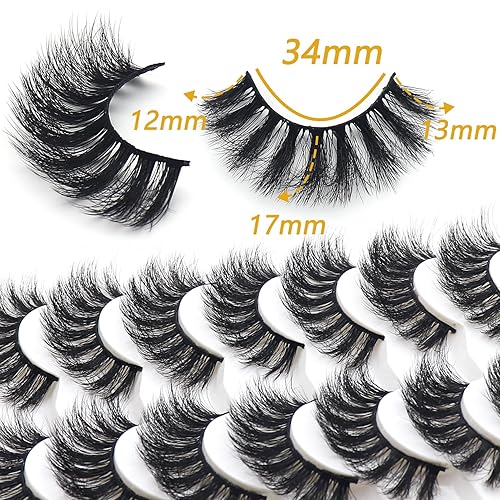 Miniatura 3 de Losha Pestañas postizas esponjosas, pestañas postizas de volumen suave, paquete de 7 pares de pestañas postizas veganas, pestañas postizas