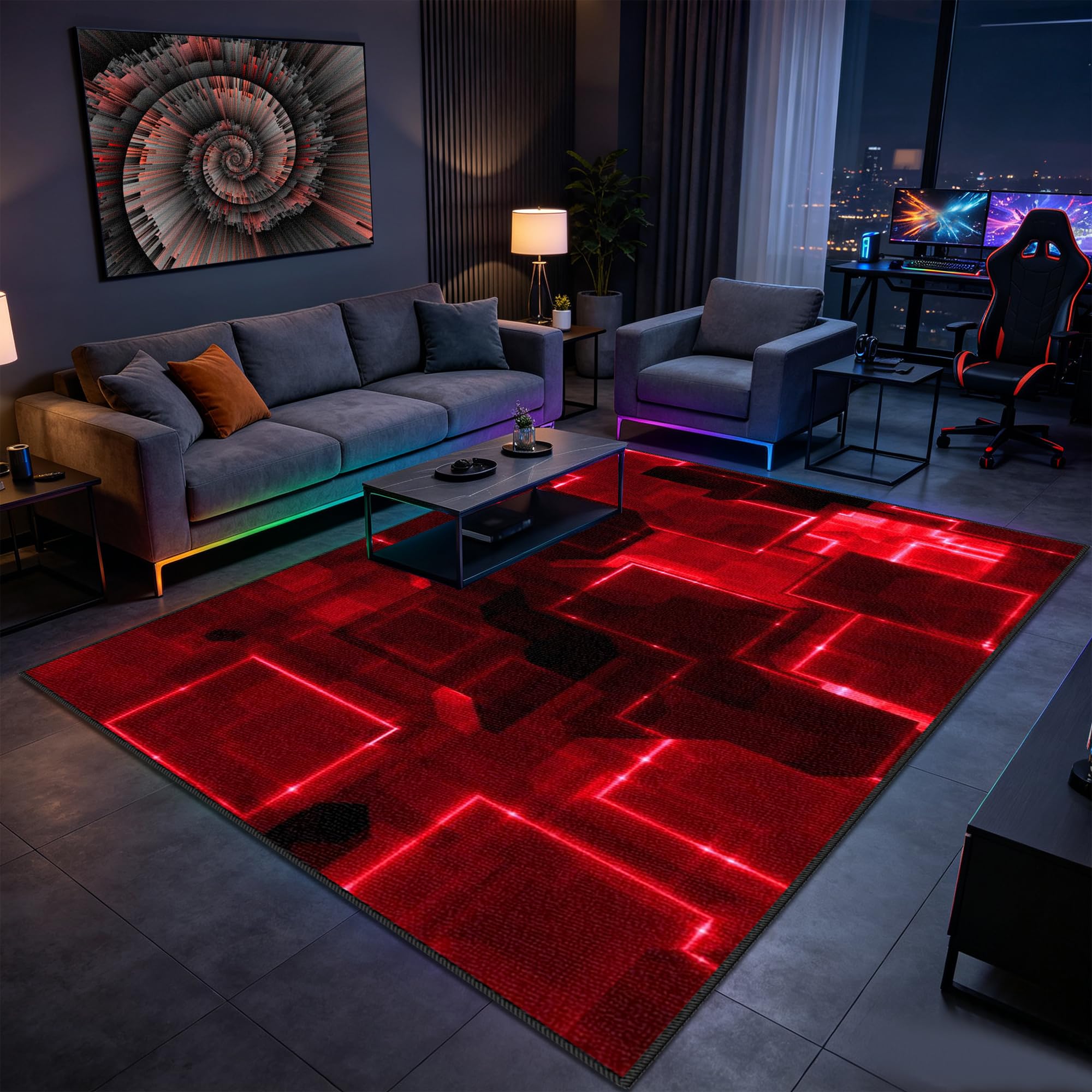 Tapis décoratif doux poil court facile à nettoyer 60x90