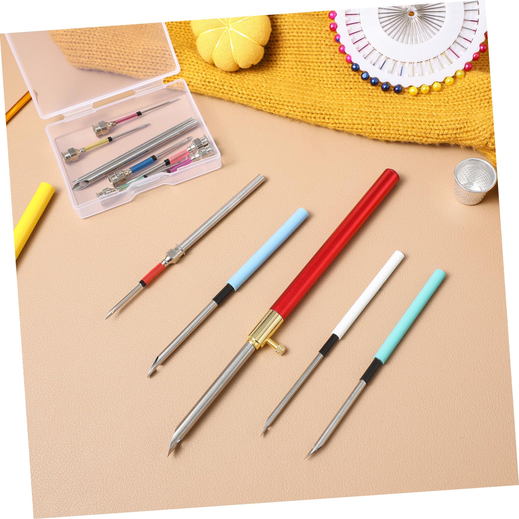 SHINEOFI 3juegos Kit De Agujas De De Enhebrador Herramientas De Costura Para Principiantes y Profesionales Agujas Para Manualidades y Diseño Ergonómico y Duradero