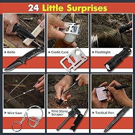 VEITORLD Gifts for Men Dad Him Christmas - Survival Gear and Equipment 12 in 1, Survival Kits - Cool Unique Fishing Hunting Birthday Gifts for Husband Teen Boy Boyfriend Women, Mens Stocking Stuffers