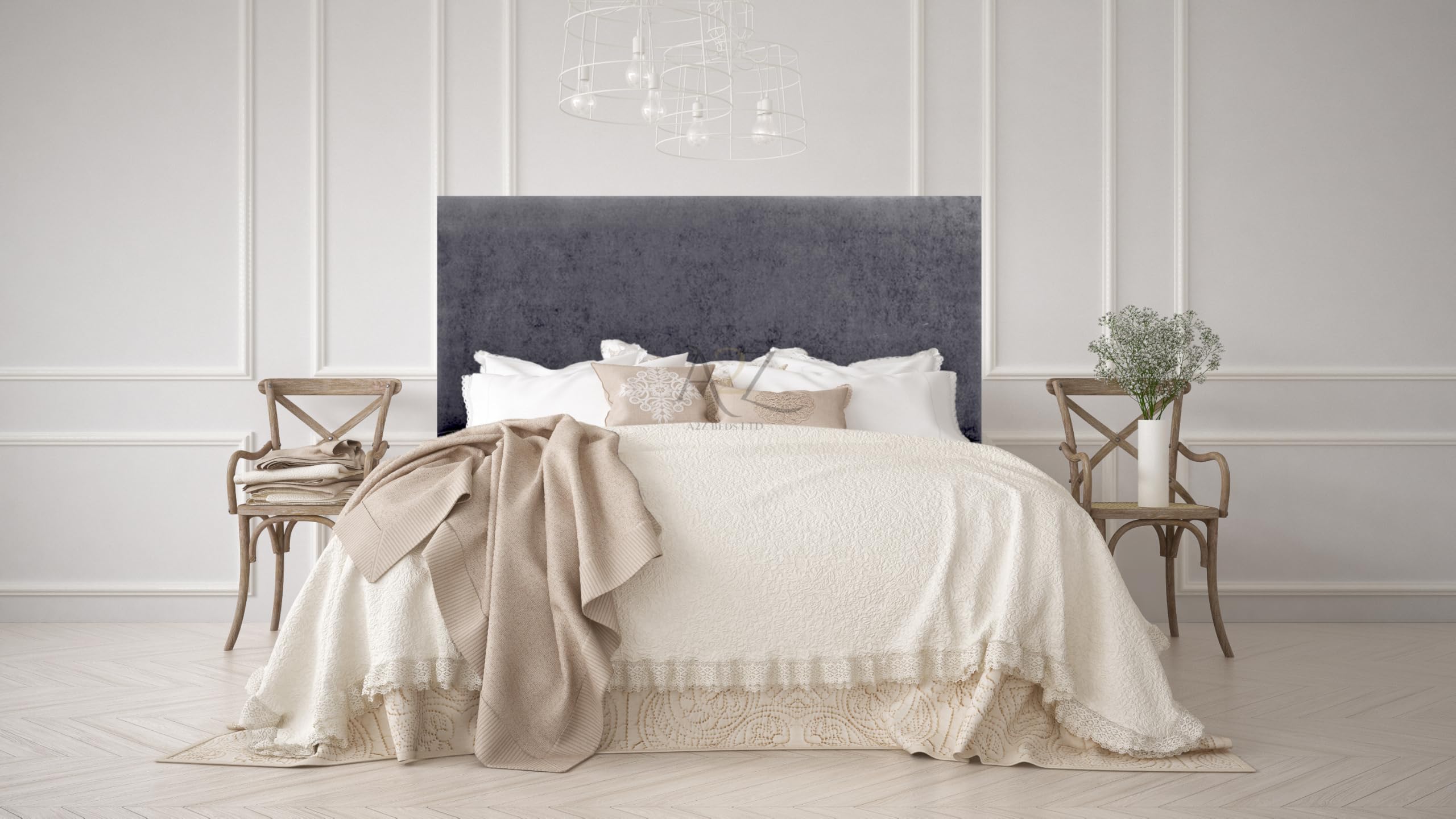 Plain 20" Headboard Conistan 3FT-4FT-4FT6-5FT-6FT (Charcoal, 6FT Superking)