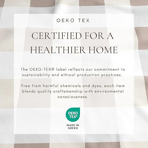 Miniatura 5 de Great Bay Home - Juego de sábanas de franela de 100 % algodón turco a cuadros tamaño individual, con bolsillo profundo, suaves, cálidas, de doble