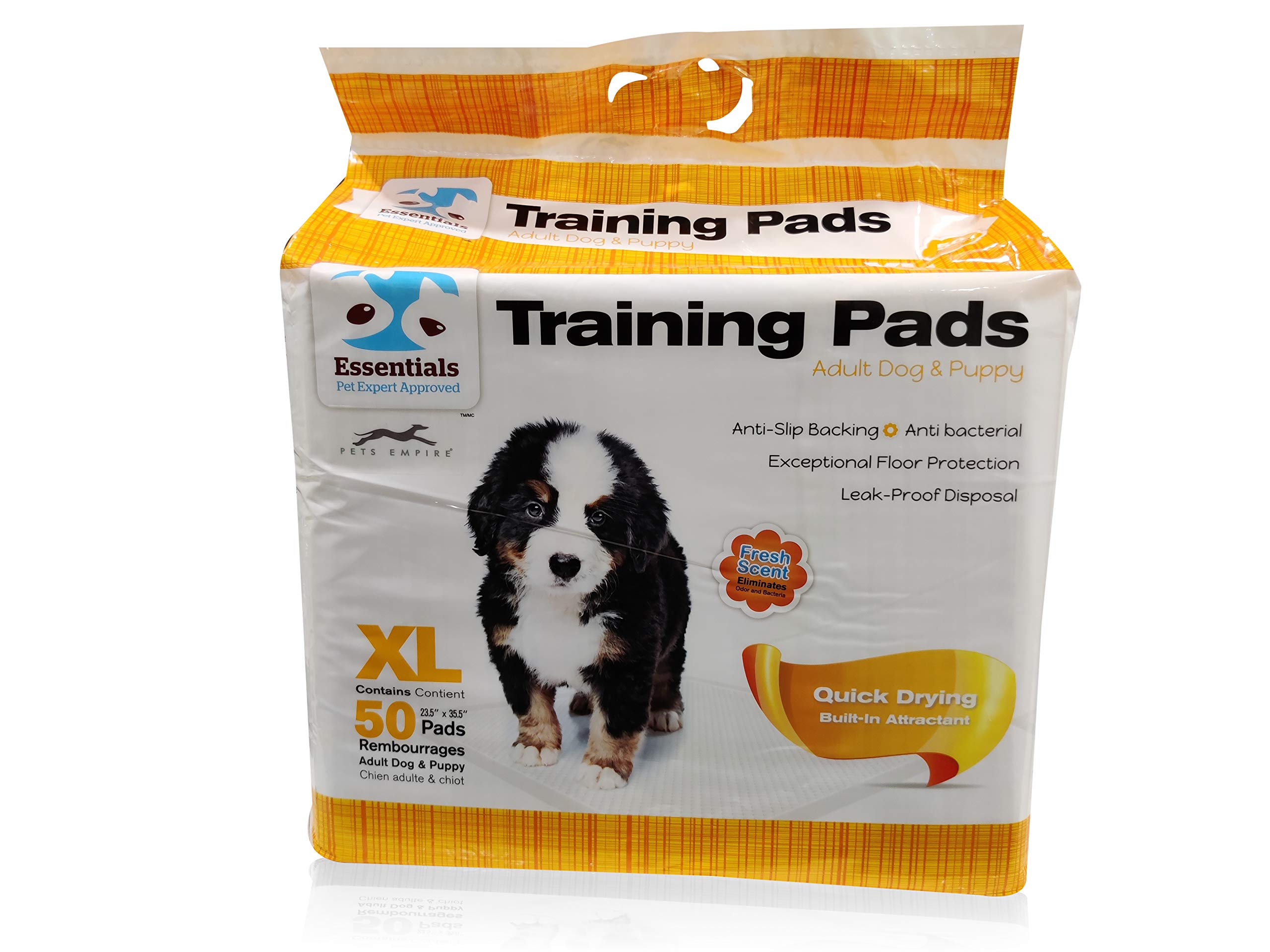 PETS EMPIREEssentials Pet Expert Approved Pet Training Pads Anti Slip Backing with Fresh Scent Use for Adult Dog & Puppy (60 X 90 cm, 50 Pcs)
