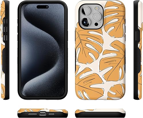 Vista 84 de Casely Funda para iPhone 15 Pro Jardín Secreto Flores mixtas Funda atrevida Compatible con MagSafe y botón de acción Jardín Secreto Floral