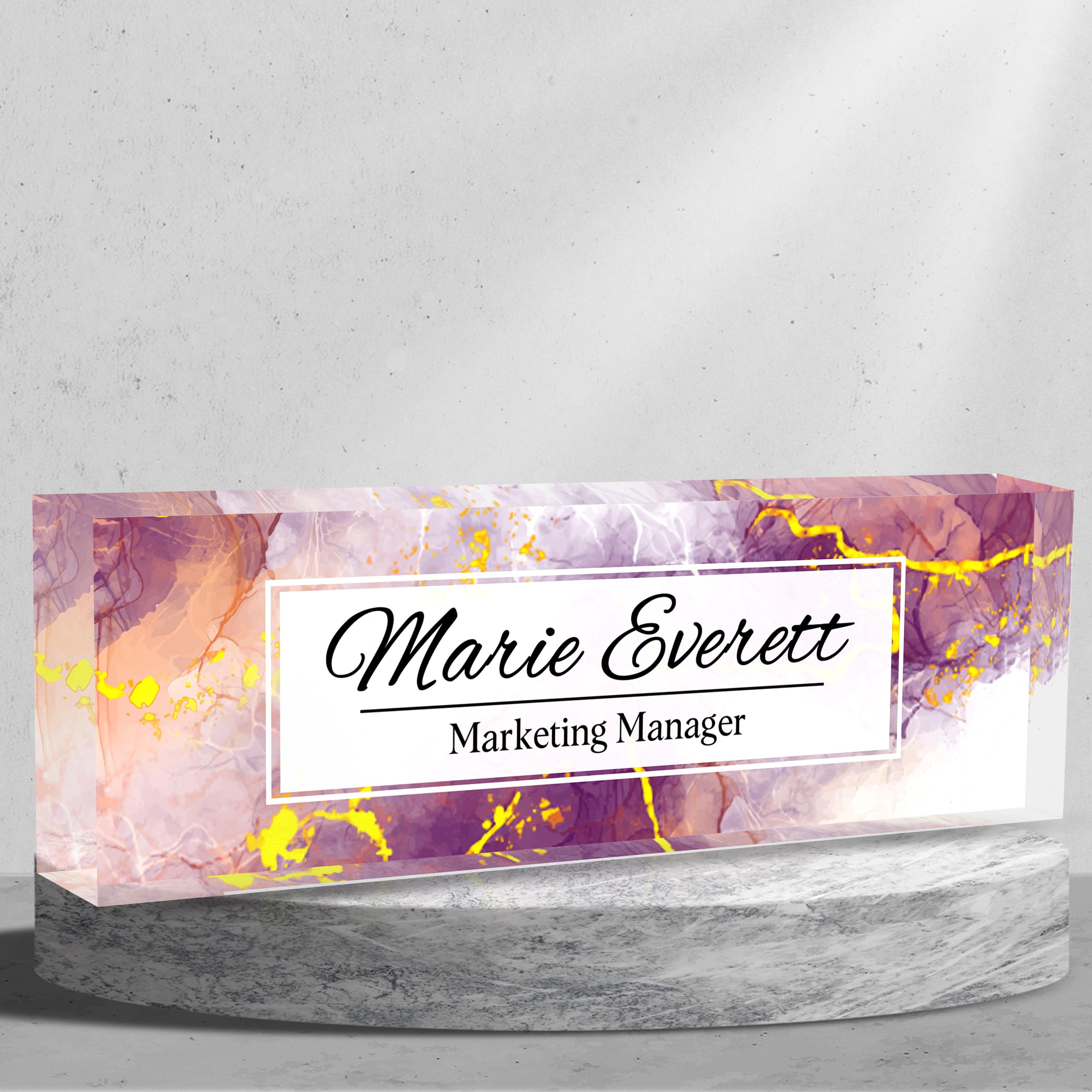 Personalized Name Plate for Desk Custom Acrylic Desk Name Plate Custom Employee Appreciation Gifts Office Gifts for Women, Men, Boss, Coworkers,