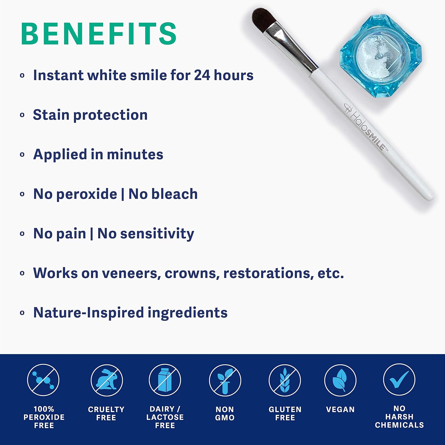 HaloSmile Instant Teeth Whitening Cosmetic (6 Application, Natural White)