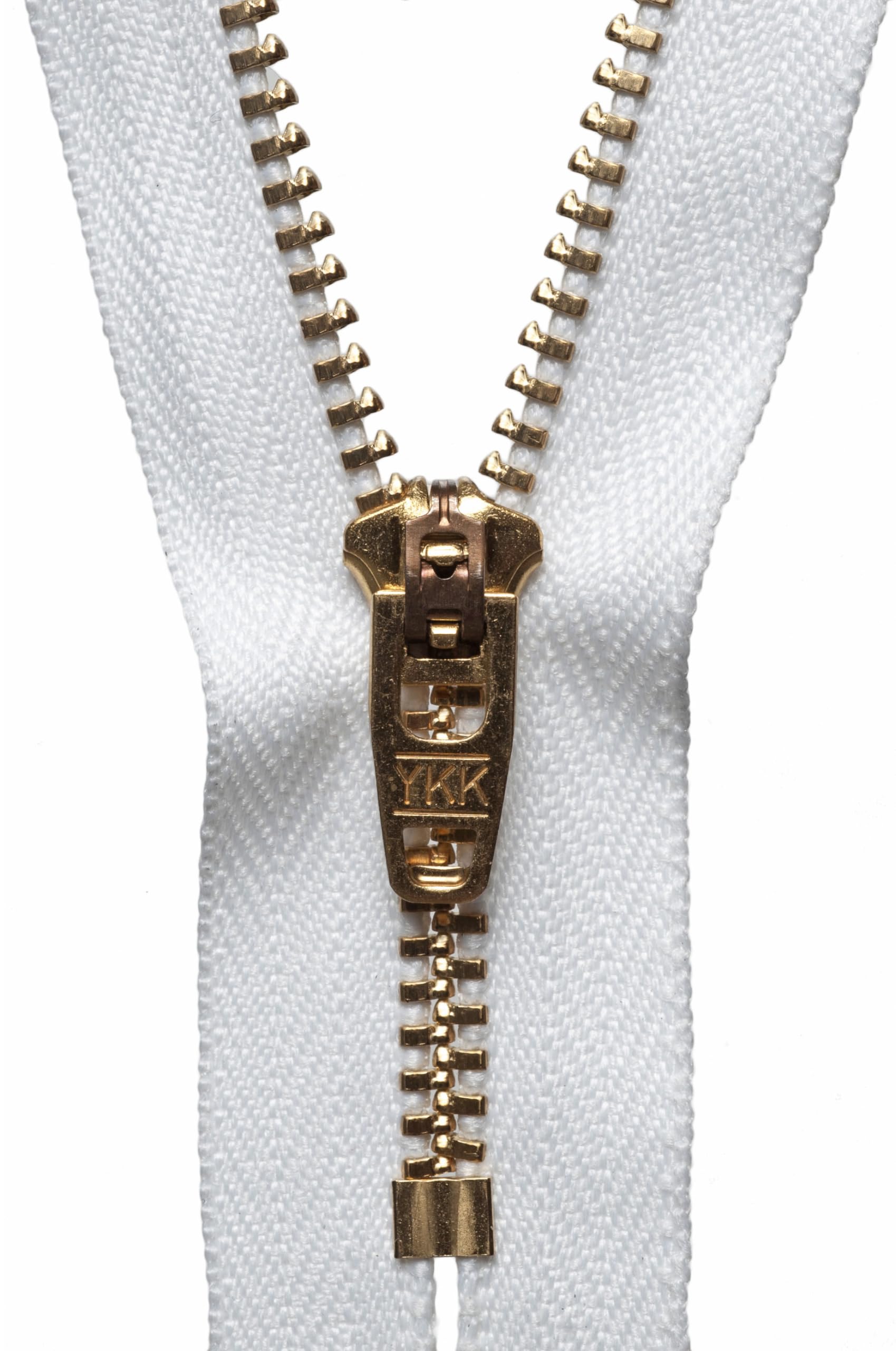 Ykk No. 501 White Semi-Auto Lock Zip, 20 Cm Length