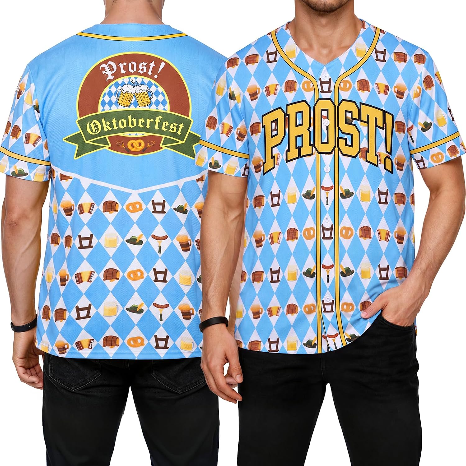 Men's Bavarian Oktoberfest Jersey Prost Beer Festival Shirt