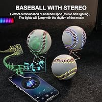 Vista 3 de Glow Baseball Bluetooth Speaker，Portable Sports Gift for Fans, Waterproof Outdoor Speaker with Party Lights.