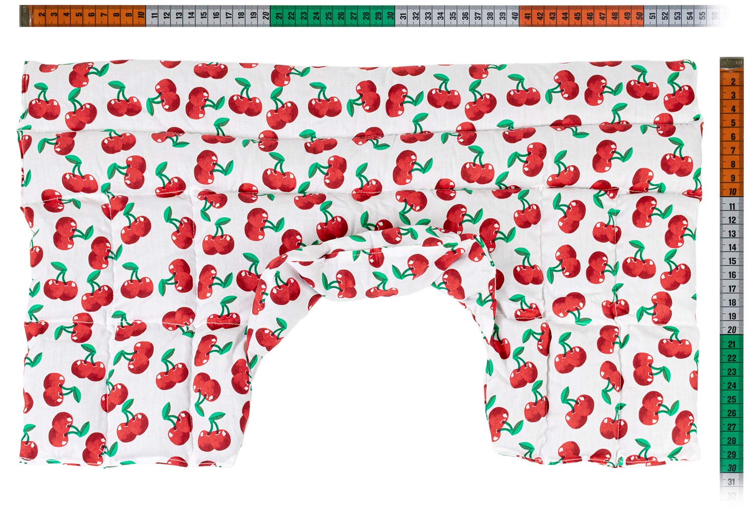 Bio-Dinkelkissen Schulter & Nackenkissen mit Kragen. Wärmekissen Körnerkissen Nackenwärmer für Mikrowelle und Backofen (cherry-white, Bio-Dinkel)