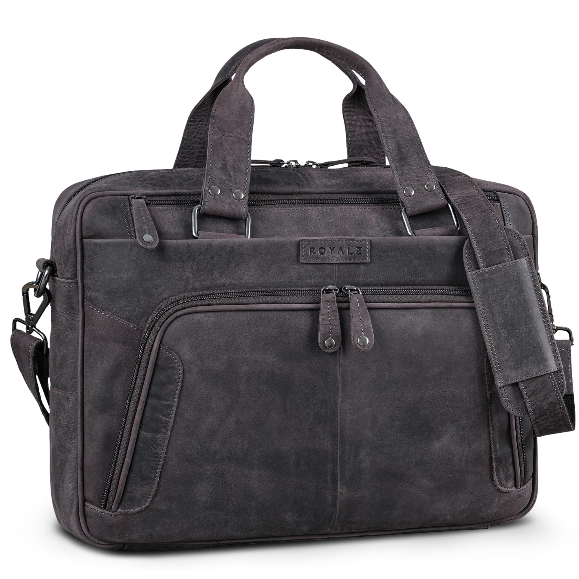 ROYALZ "Chicago Borsa Ventiquattrore Uomo Pelle Borsa Lavoro Pelle Borsa Porta PC 14, 15.6-16 Pollici Cartella Uomo Messenger Bag Borsa Tracolla Portadocumenti Ufficio
