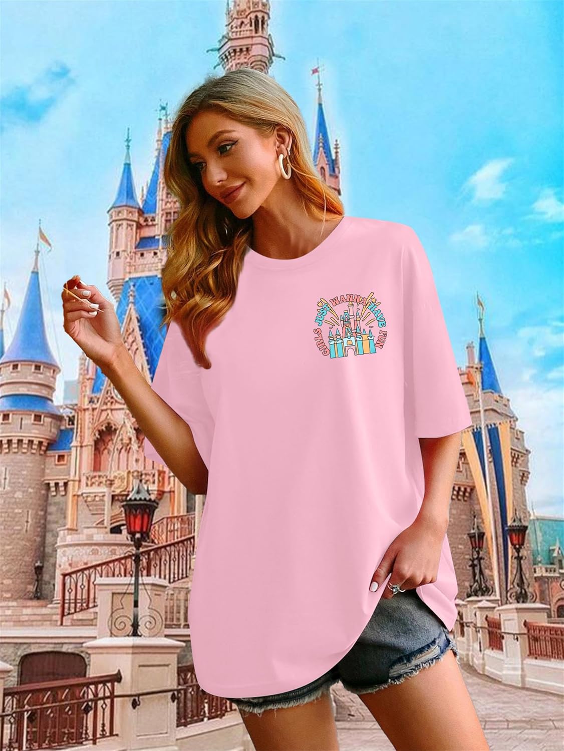 Magic Kingdom Shirt Women Girls Just Wanna Have Fun Shirt Girls Trip T-Shirt Cute Magical Tee Summer Vacation Tops - Image 4