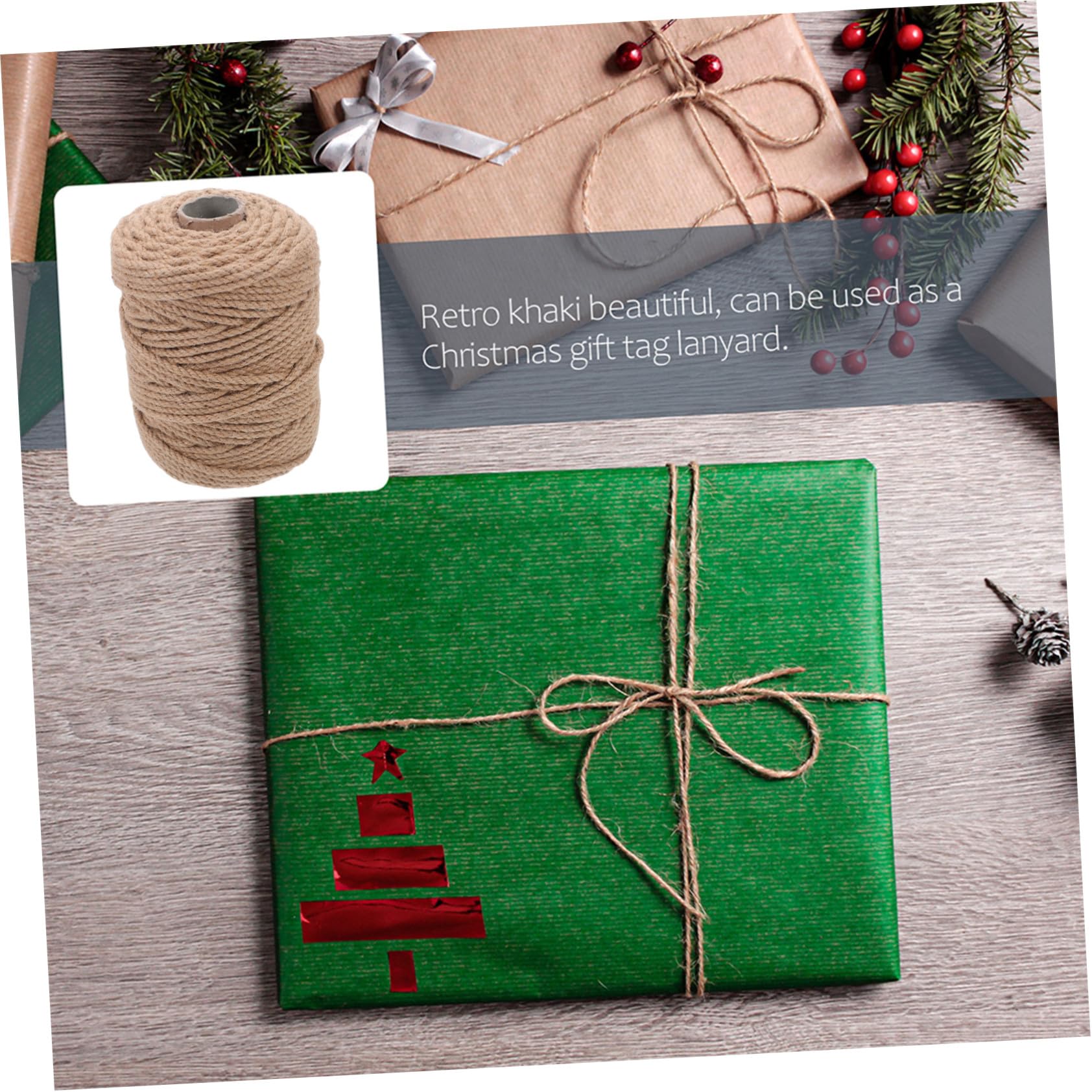 Tofficu Ficelle de Jute Naturelle Tressée pour Emballage de Colis Ficelle Décorative Bohème Corde à Tisser