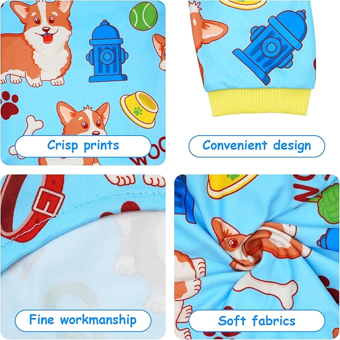 2 Pijamas para Perro XXL Manga Larga Estampado Hueso y Pata miniatura 3