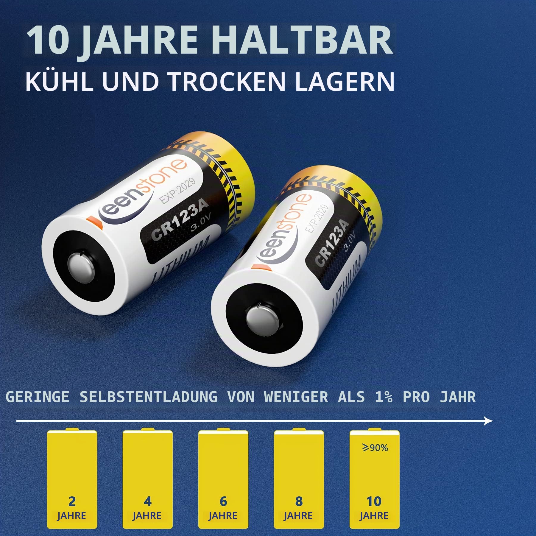 Keenstone CR123A 3V Lithium, 1600 mAh 18 Stück Batterie CR123A für Taschenlampe, Digitalkamera, Camcorder, Spielzeug, Taschenlampe 【Nicht für Arlo】