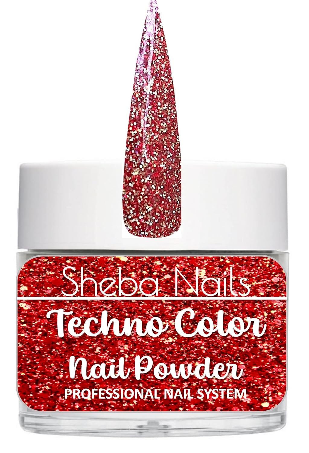 SHEBA NAILS Dipcrylic Dip Dipping Powder HOLIDAY CHRISTMAS GLITTER MIX MASTER KIT - 1 oz Jar each Holly, Garland, Poinsettia, Roasted Chestnut, Icicles & Wreath