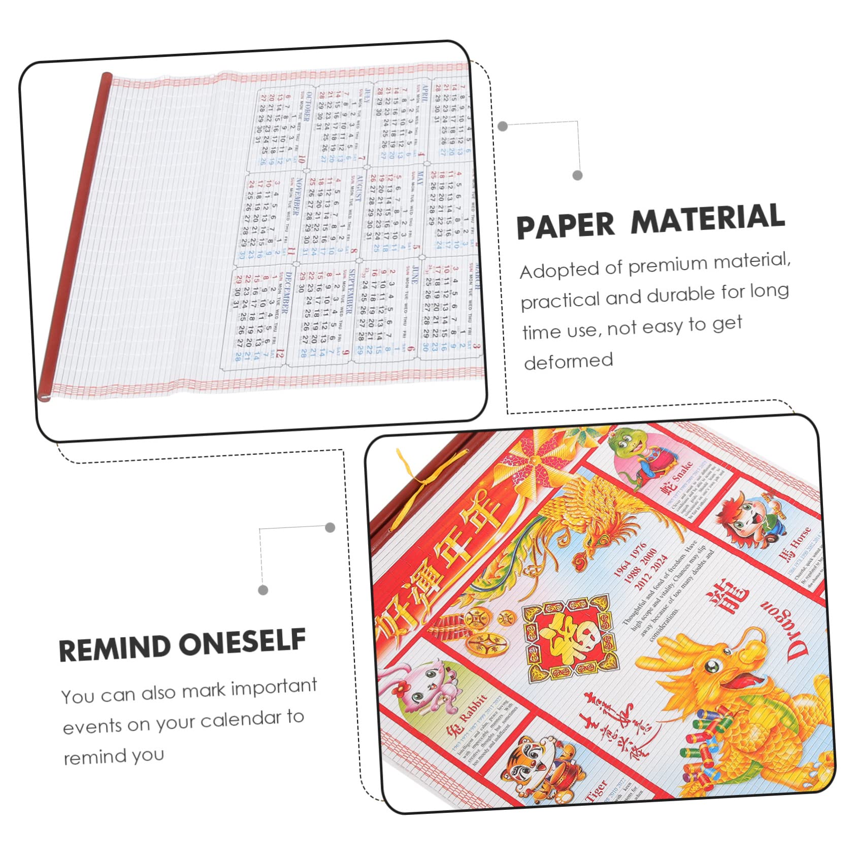 Amazon.com : Uonlytech 2024 Imitation Rattan Scroll Calendar Chinese Daily  Calendar Feng Shui Calendar Traditional Chinese Calendar New Year Planner  Calendar Ancestry Paper Decorate Office Chinese Zodiac : Office Products