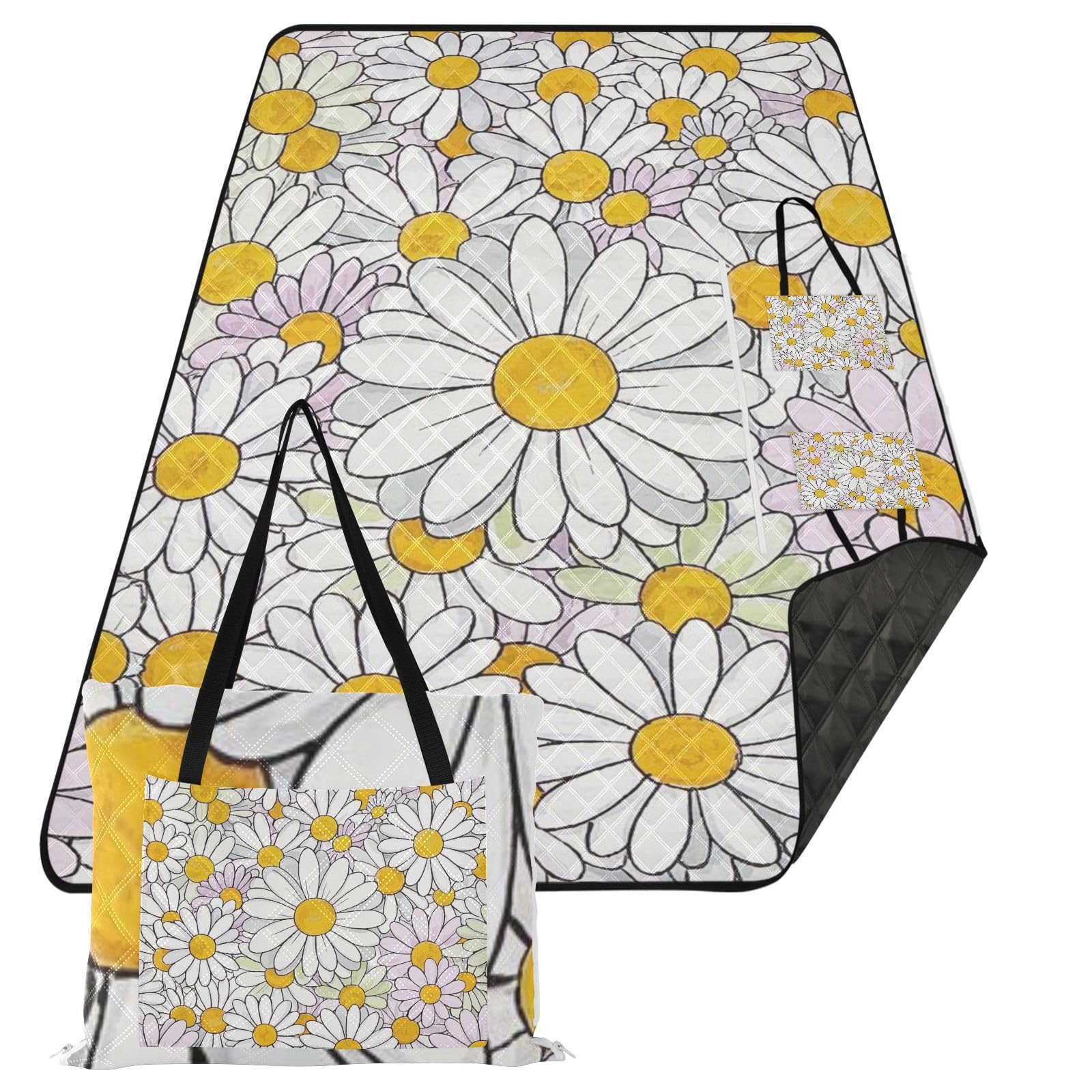 Carino Del Fumetto Fiore Margherite Impermeabile Parco Coperta XXL Al chiuso Spiaggia Picnic per Outdoorsy Persone Regali di Primavera de Playa