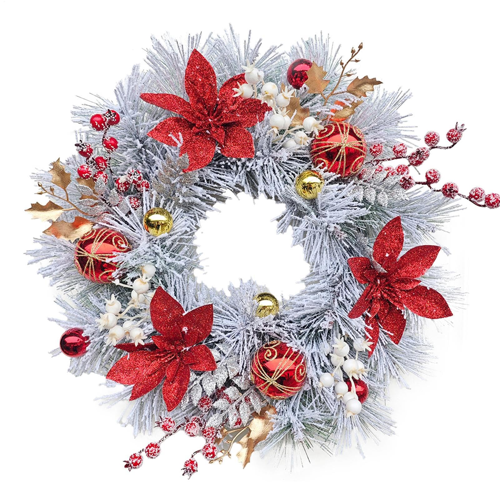 Couronne de Noël pour l'extérieur guirlande 45 cm fenêtre et maison