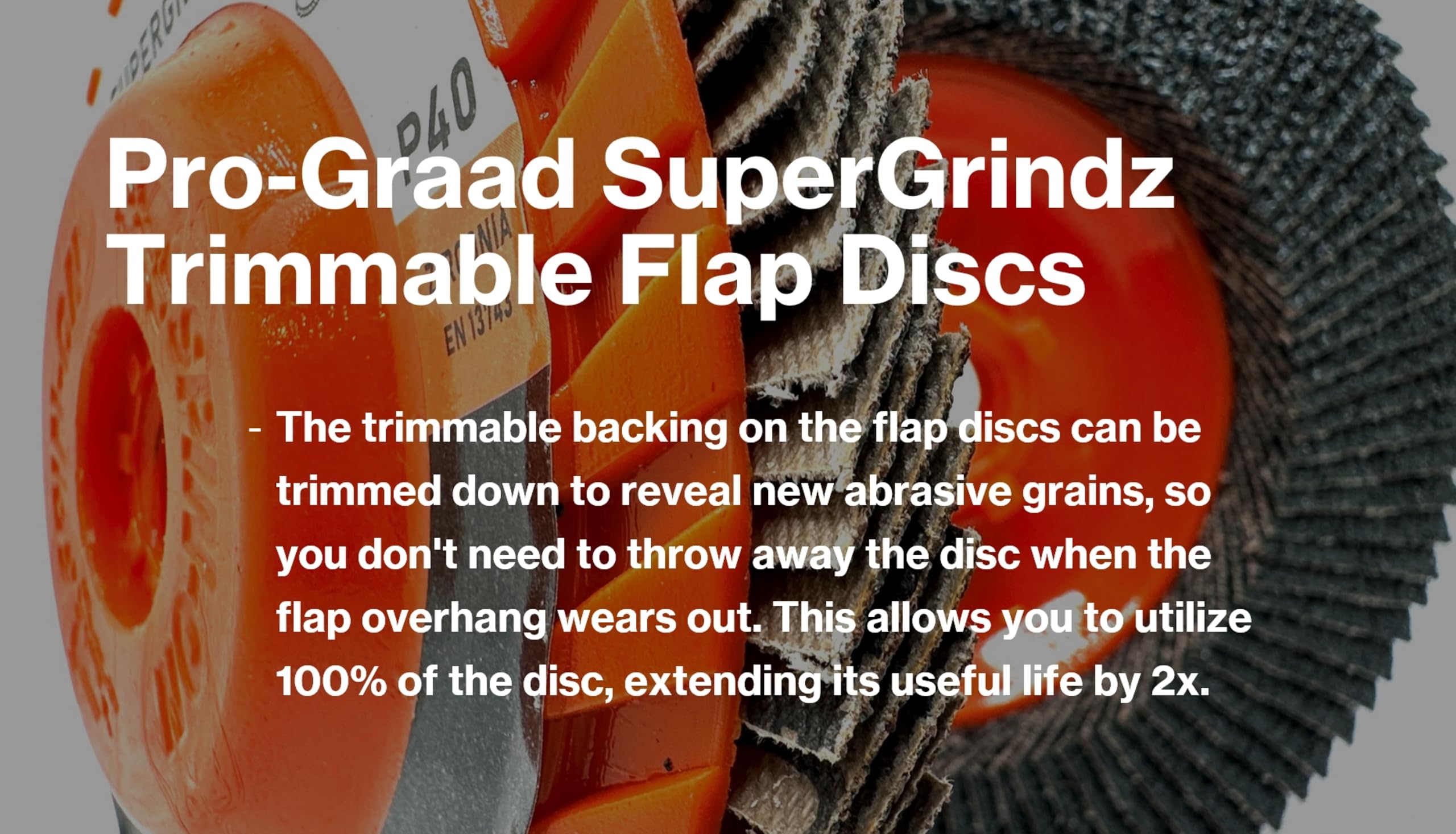 SuperGrindz Fächerscheiben für 11,4 cm und 12,7 cm Schleifer, Körnung 40, Körnung 29, hochdichter Zirkonia, zuschneidbar, für 11,4 cm und 12,7 cm Schleifer, 1,6 cm (5/8 Zoll) 11 Schnellwechselnabe,