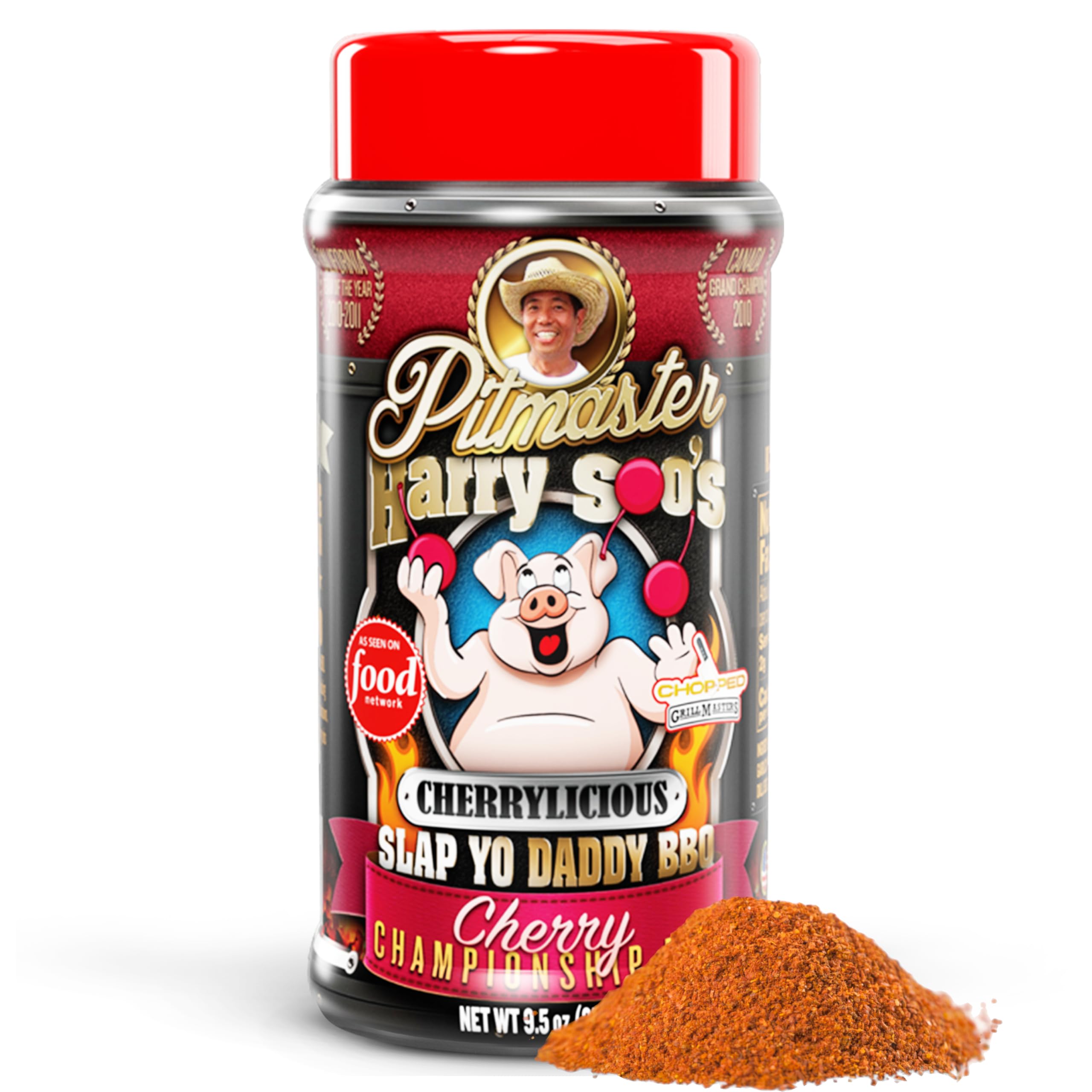 Slap Yo Daddy BBQ Rub Seasoning, Cherrylicious Cherry - Championship Rub Seasoning For Cooking & Grilling From Pitmaster Harry Soo – Sweet Cherry Flavor With Subtle Heat – No MSG – 9.5 oz