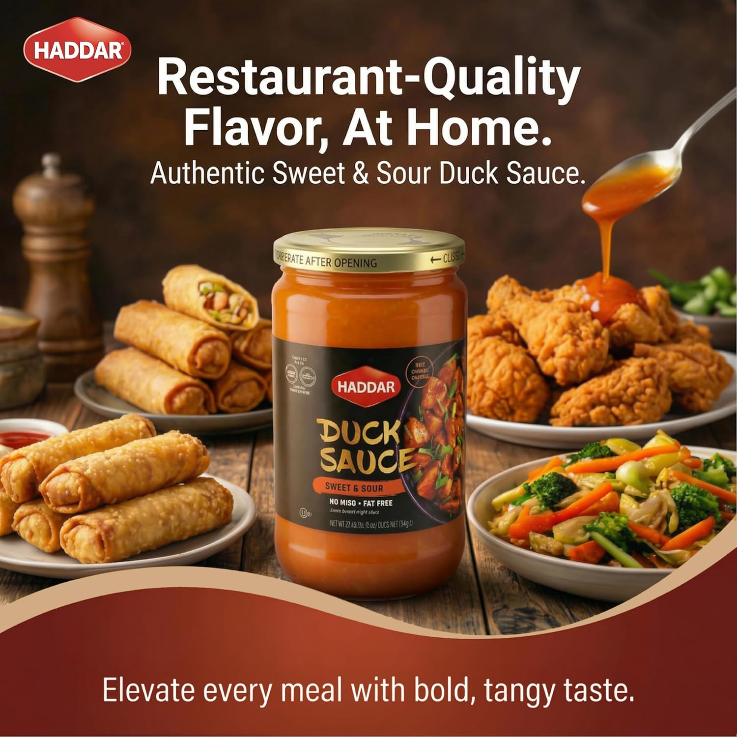 Haddar Sweet & Sour Duck Sauce, 28 oz (2 Pack) | Authentic Asian Style | No MSG | Perfect for Egg Rolls, Spring Rolls, Wontons, Chicken, Fish & Stir Fry | Kosher (including Passover)