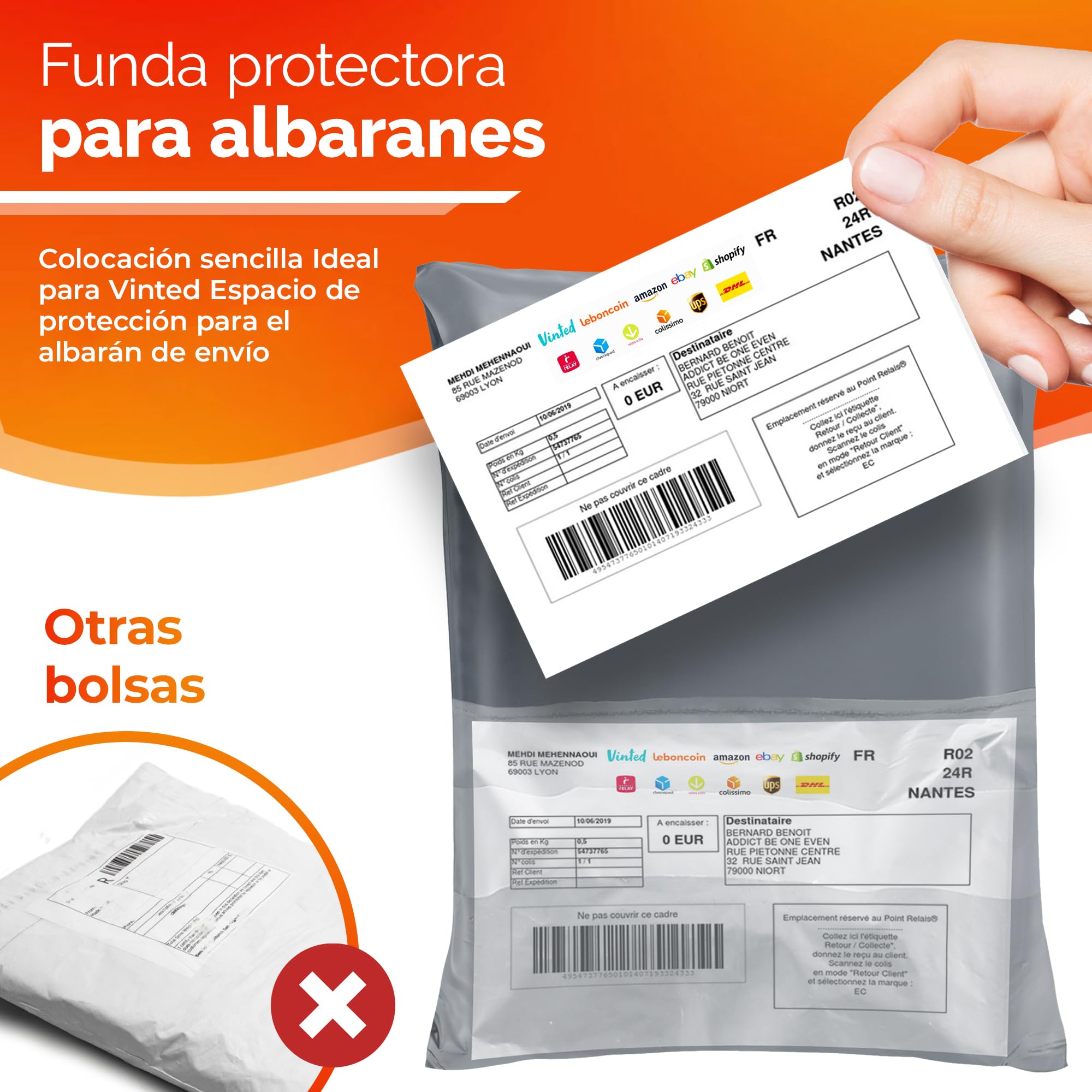 Bolsas Envio Vinted Pack de 30 Bolsas para Envíos, Sobres Envíos Vinted, Bolsas Sobres Correo Plástico, Paquetes Ropa Embalaje, Autoadhesivas, Postales, Tamaños Polietileno Impermeables y Opacas