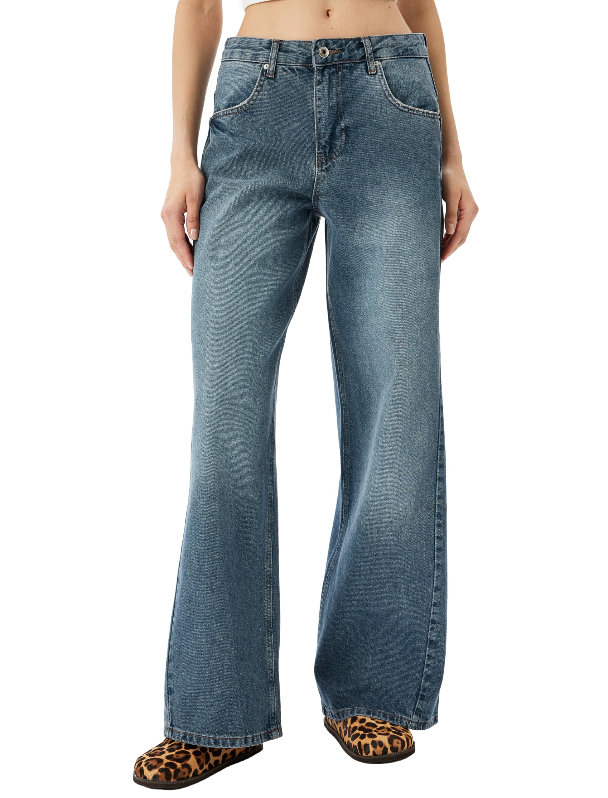 KOTON Womens Loose Fit Jeans Jeans (pack of 1) 30W / 32L Dark Indigo (Drk)