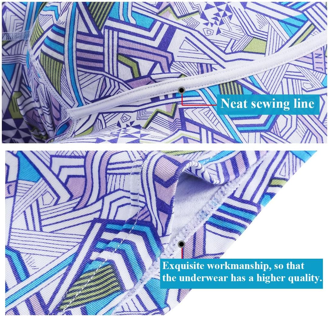 JINSHI Mens Design Trunks Underwear Rayon Boxer Briefs
