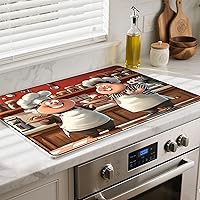 Vista 20 de Cubierta de estufa de vidrio resistente al calor con revestimiento de goma antideslizante – Protector de estufa eléctrica, resistente a