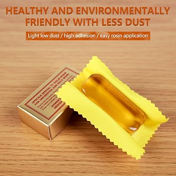 Rosin Violin Rosin, Violin, Viola & Cello Rosin for Bow,Smooth Bows Movement, Excellent String Grip,Light Low Dust, Natural Rosin with Case, Professional Rosin for Violin, Viola and Cello Bows (1Pack)