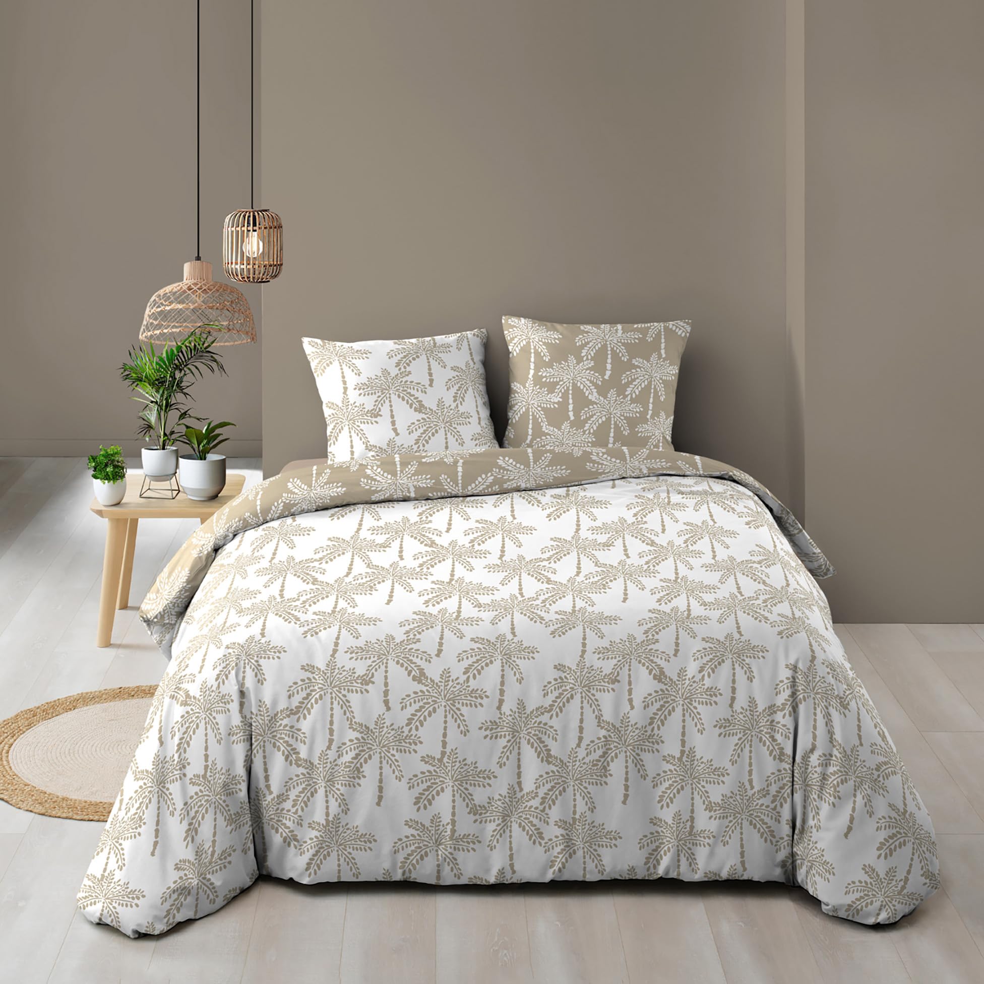 douceur d'intérieur, set da 3 pezzi (260 x 240 cm) Brianna, reversibile, 100% cotone