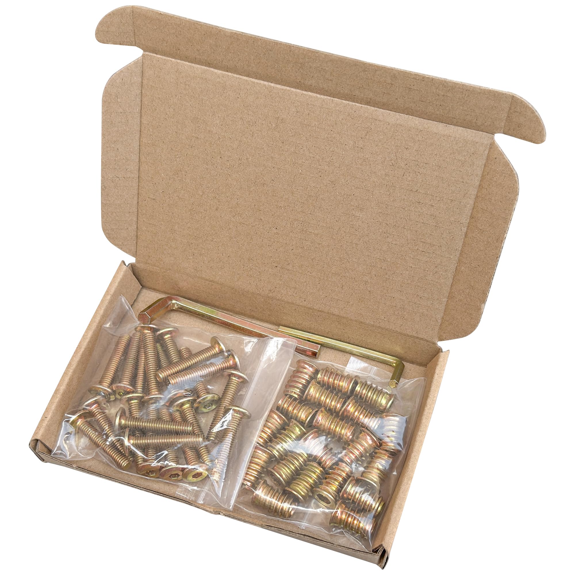20-Set Furniture Connector Bolt Kit - Wood Furniture Fastener Set including Threaded Insert Nuts & Wrenches (M6 × 30mm) - Image 3